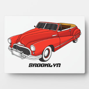 Placa Expositora Automóvil rojo clásico de 1948