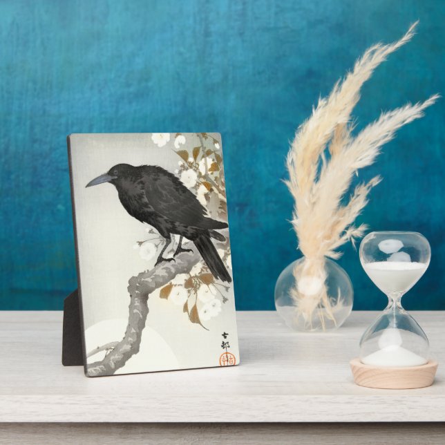 Placa Expositora Ave japonesa Crow Raven Koson (Lado)