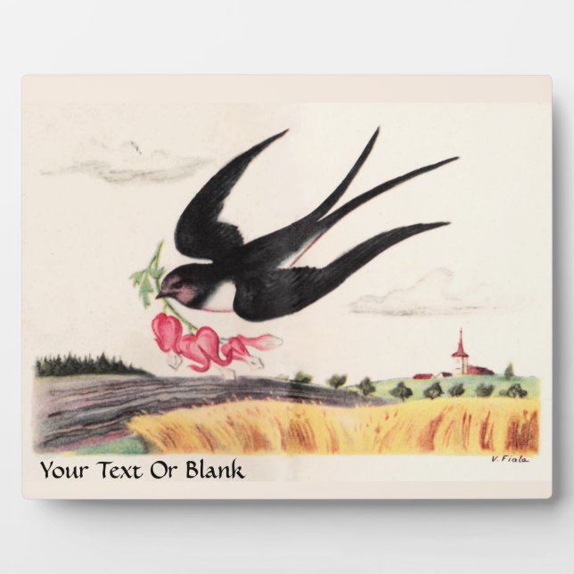 Placa Expositora Aves Voladoras Con Flores (Frente)