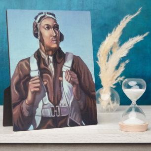 Placa Expositora Aviadores Hombres negros pilotos de combate milita