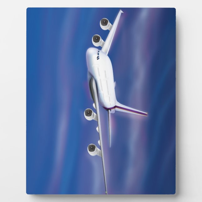 Placa Expositora Avión comercial de doble decker (Frente)