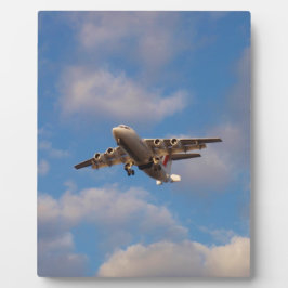 Placa Expositora Avro RJ85 Jet aterrizando