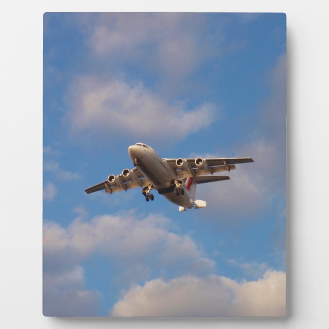 Placa Expositora Avro RJ85 Jet aterrizando (Frente)