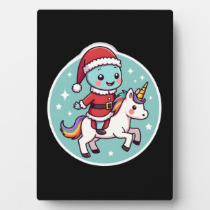 Placa Expositora Axolote Unicornio Kawaii Navidad Santa Feliz Navid
