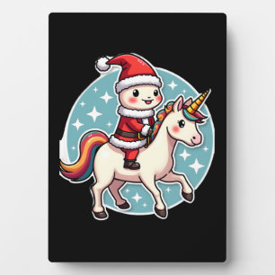 Placa Expositora Axolote Unicornio Kawaii Xmas Santa Feliz Navidad