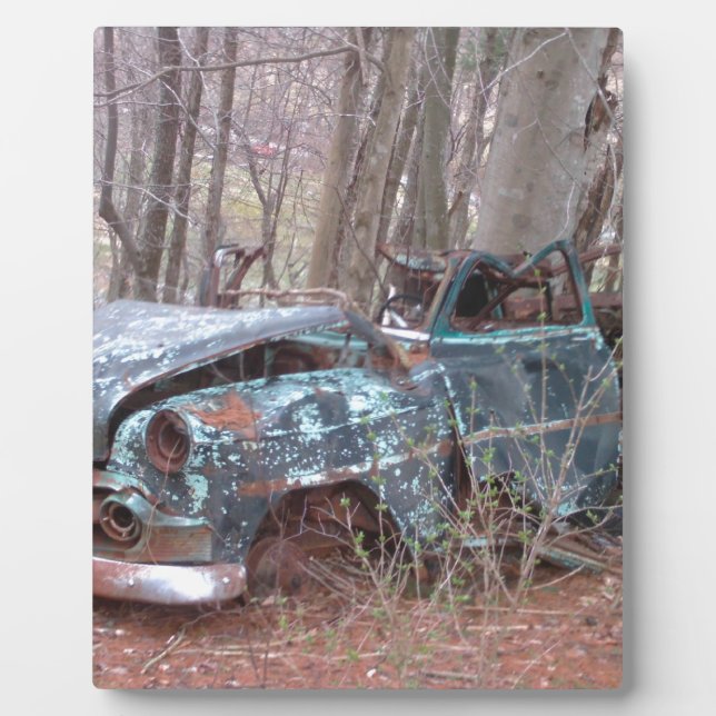 Placa Expositora Azul antiguo (coche basura) (Frente)