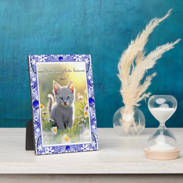 Placa Expositora Azul cerámico de Grecia (Lado)