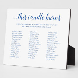 Placa Expositora Azul Esta Vela Quema Reunión De Clase En Memoria