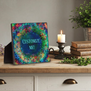 Placa Expositora Azul Fun Floral Bonito Boho Inespiritualidad