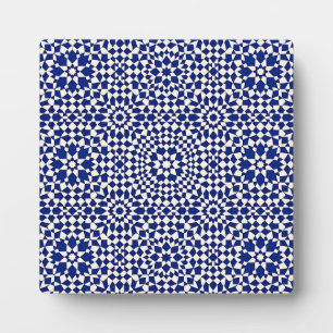 Placa Expositora Azulejo Mosaico Geométrico Azul Marino