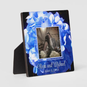 Placa Expositora Azules hortensias azules elegantes florales de cob