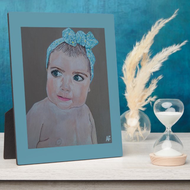 Placa Expositora Baby Portrait Painting by Alfred Fox (Lado)