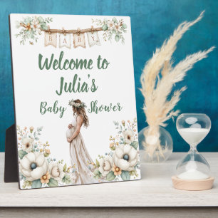 Placa Expositora Baby Shower Floral Rústico