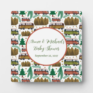 Placa Expositora Baby Shower neutral de Camper Woodland
