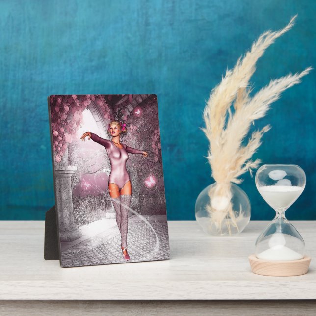 Placa Expositora Bailarina rosa y mariposas hermosas (Lado)