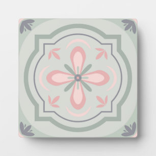 Placa Expositora Baldosas Florales Verde Pastel