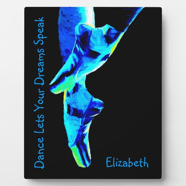 Placa Expositora Ballet azul Pointe Slippers Personalizado (Frente)