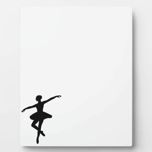 Placa Expositora Ballet simple Ballerina Blanca Negra (Frente)