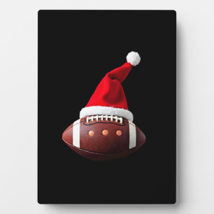 Placa Expositora Balón de Fútbol Americano de Navidad Sombrero de S