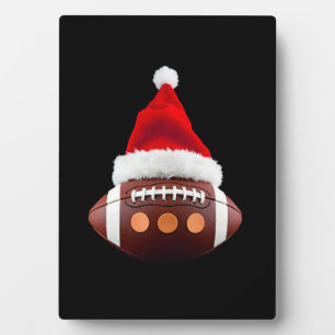 Placa Expositora Balón de fútbol americano de Navidad Sombrero de S