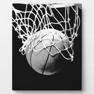 Placa Expositora Baloncesto blanco y negro