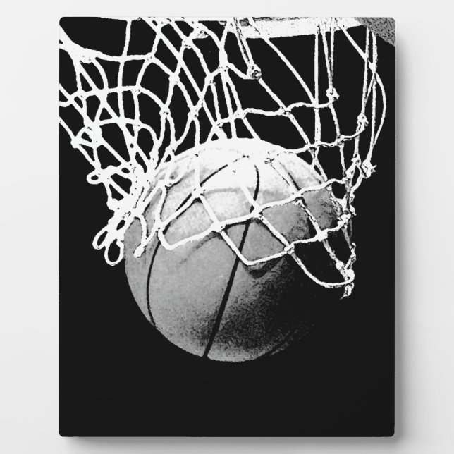 Placa Expositora Baloncesto blanco y negro (Frente)