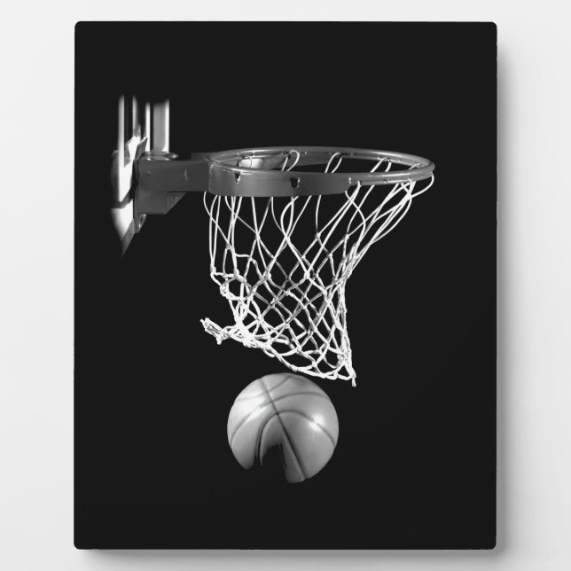 Placa Expositora Baloncesto blanco y negro (Frente)