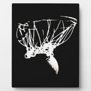 Placa Expositora Baloncesto de arte pop blanco negro