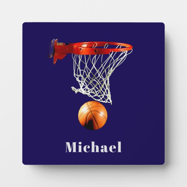 Placa Expositora Baloncesto Reemplaza con Tu Nombre (Frente)