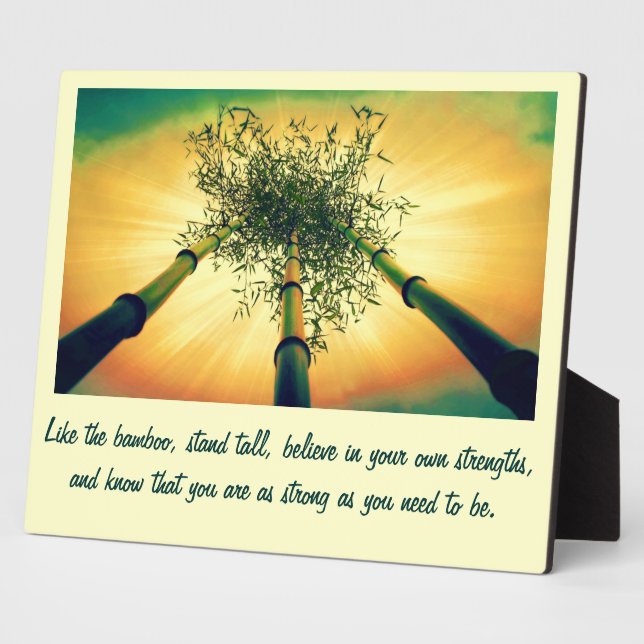 Placa Expositora Bamboo Sky Wall Plaque con cita (Lado)
