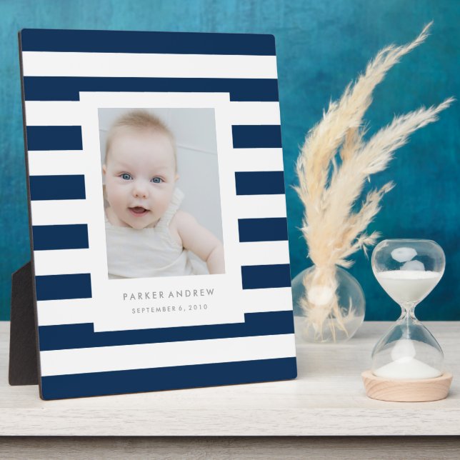 Placa Expositora Bandas azules náuticas (Lado)