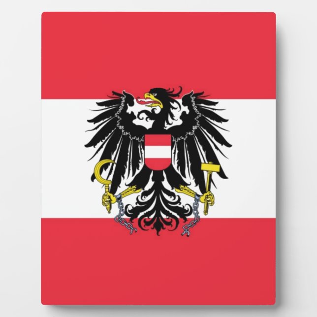 Placa Expositora Bandera de Austria - Flagge Österreichs (Frente)