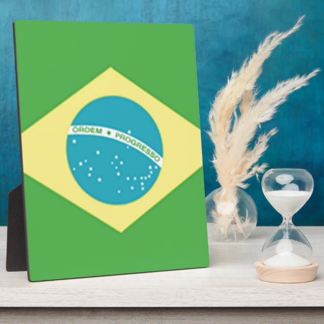 Placa Expositora Bandera de Brasil (Lado)