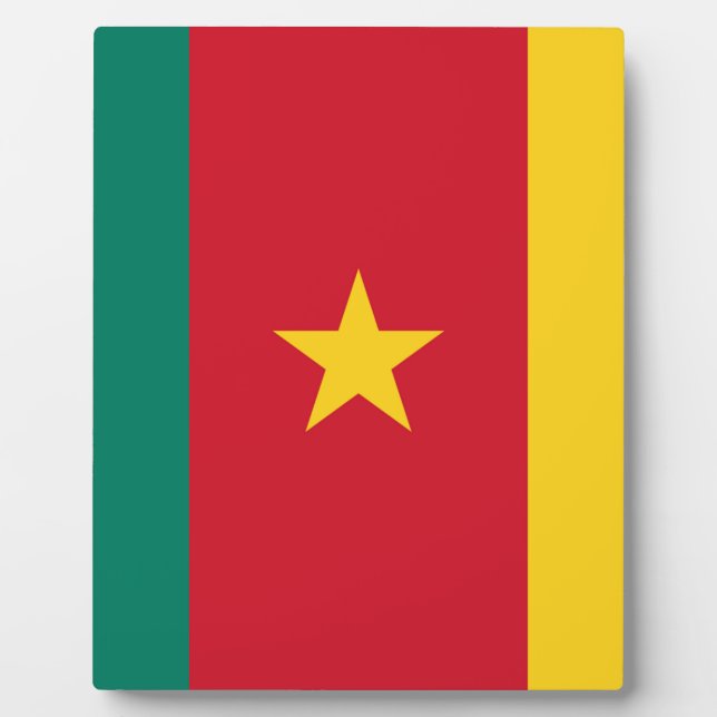 Placa Expositora Bandera de Camerún (Frente)