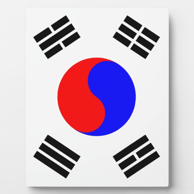 Placa Expositora Bandera de Corea del Sur (Frente)