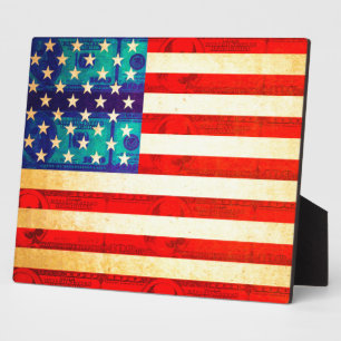 Placa Expositora Bandera de dinero de Estados Unidos