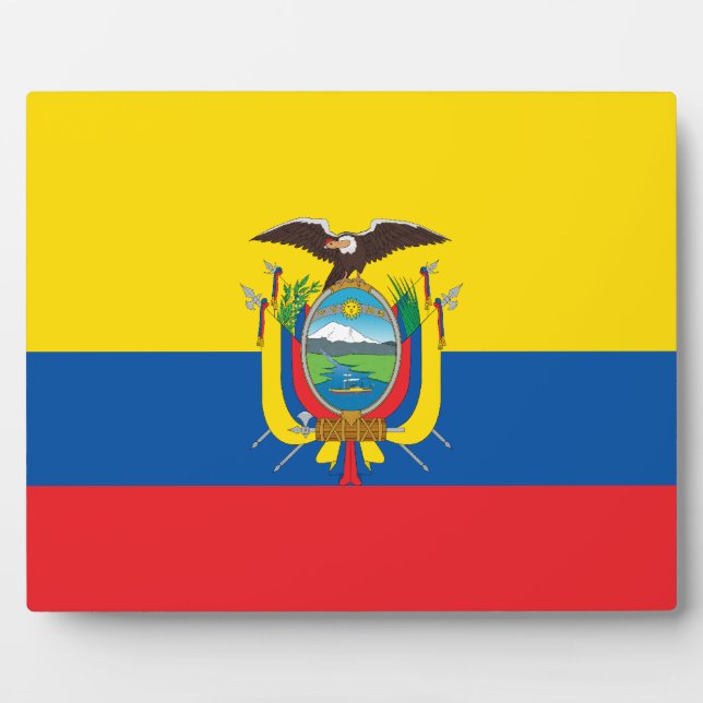 Placa Expositora Bandera de Ecuador (Frente)