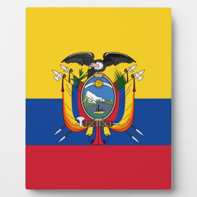 Placa Expositora Bandera de Ecuador (Frente)