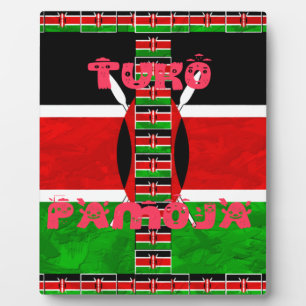 Placa Expositora Bandera de Kenia: Tuko Pamoja - Diseño de arte de 