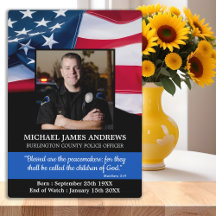 Bandera de la Ley y el Orden en Memoria del Oficia