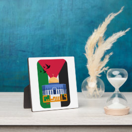 Placa Expositora Bandera de Palestina Texto árabe