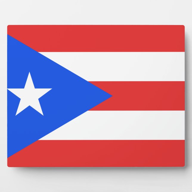 Placa Expositora Bandera de Puerto Rico (Frente)
