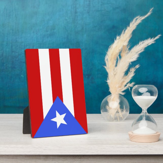 Placa Expositora Bandera de Puerto Rico (Lado)