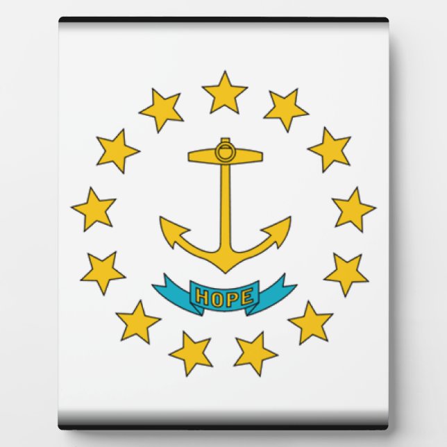 Placa Expositora Bandera de Rhode Island (Frente)