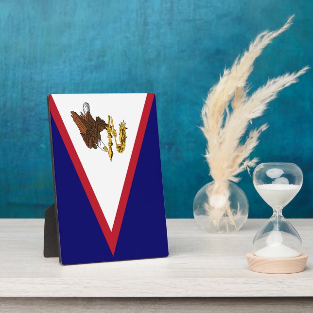 Placa Expositora Bandera de Samoa Americana (Lado)