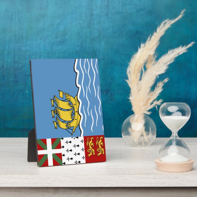 Placa Expositora Bandera de San Pedro y Miquelón (Lado)