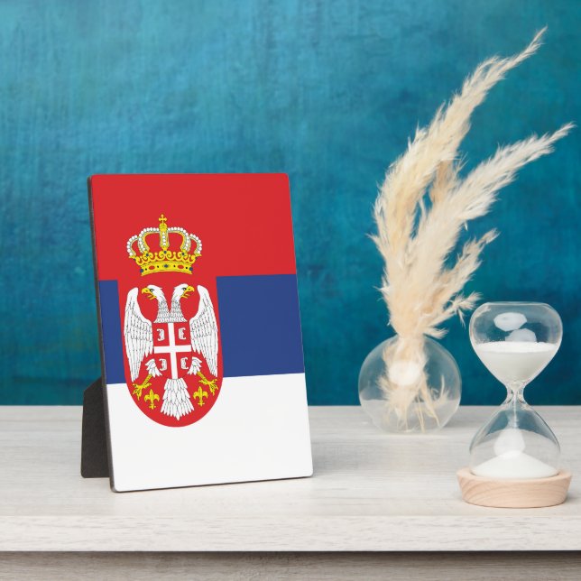 Placa Expositora Bandera de Serbia (Lado)