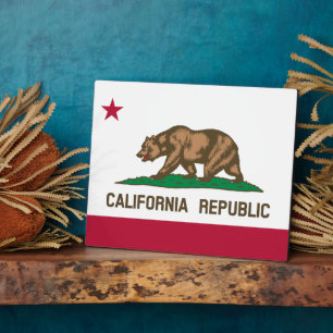 Placa Expositora Bandera del oso de la República Cali de California