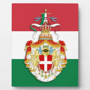 Placa Expositora Bandera italiana con insignia del Reino de Italia