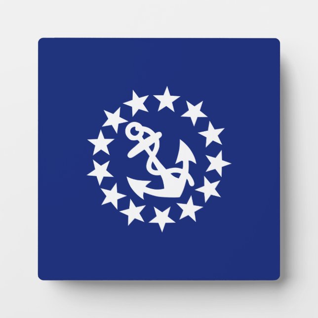 Placa Expositora Bandera náutica estadounidense Decoración azul de  (Frente)